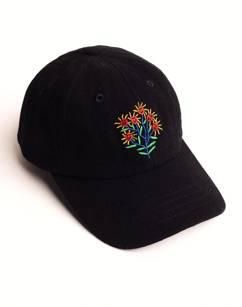 Schwarze OLOW Blossom Yourself Six Panel Cap – Produktansicht